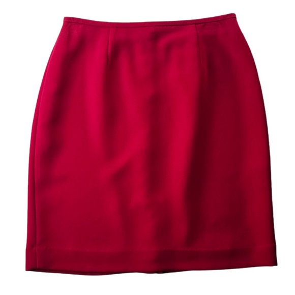 Petite Sophisticate Vintage Pencil Suit Skirt | Like New | 4P | Scarlet Red - Picture 9 of 16